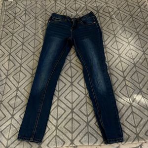 The color is blue.. Used but not noticeable